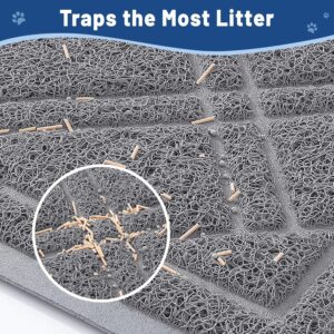 Alternative view of Smiry Cat Litter Box Mat 30x17, Non-Slip Water Resistant Litter Trapping Mat, Easy Clean Less Waste and Urine-Locking Cat Carpet for Indoor, Grey